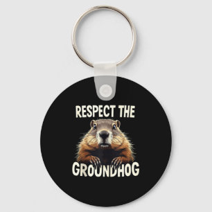 Chaveiro Respeite O Groundhog Celebre O Dia Do Groundhog An