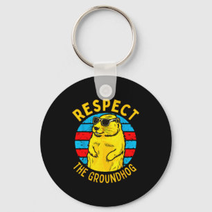 Chaveiro Respeite O Groundhog Engraçado Woodchuck Dia Do Gr