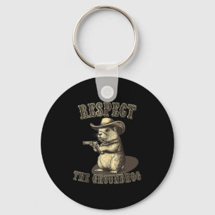 Chaveiro Respeite O Groundhog Feliz Dia Do Ground-hog Engra