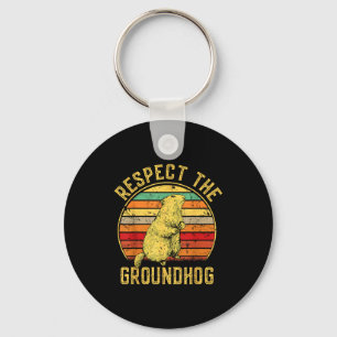 Chaveiro Respeite O Groundhog Retro Vintage Dia Do Ground H
