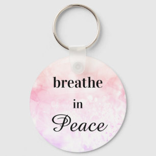 Chaveiro *~* Respire em Paz Cor de Água Pêssego Rosa 