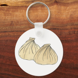 Chaveiro Restaurante Chinês tirando Comida Shumai lixeiras