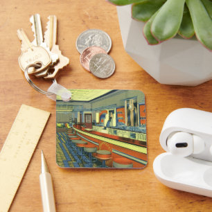 Chaveiro Restaurante de Vintage, Diner Interior do Lado da 