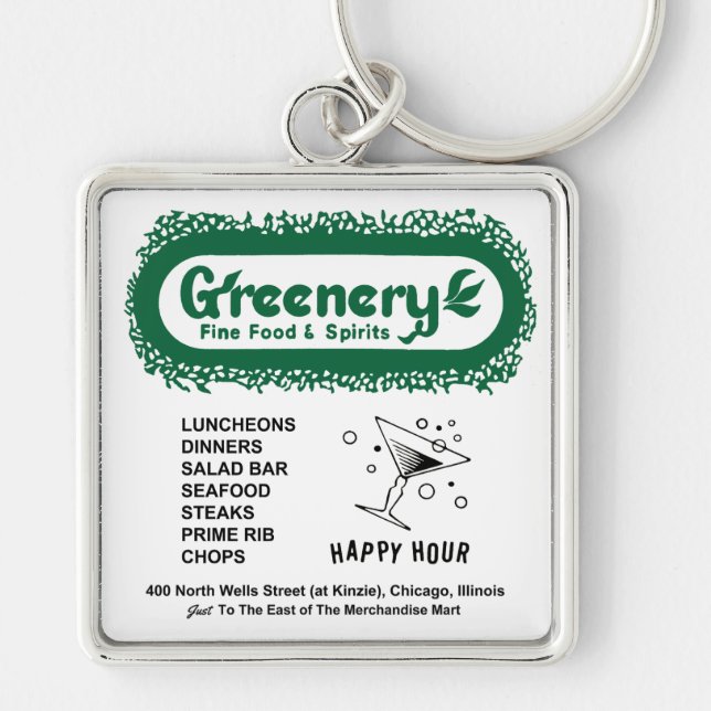 Chaveiro Restaurante Greenery, Chicago, IL (Frente)