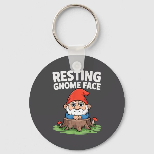 Chaveiro Resting Gnome Face Cute Funny Christmas Kawaii Car (Frente)