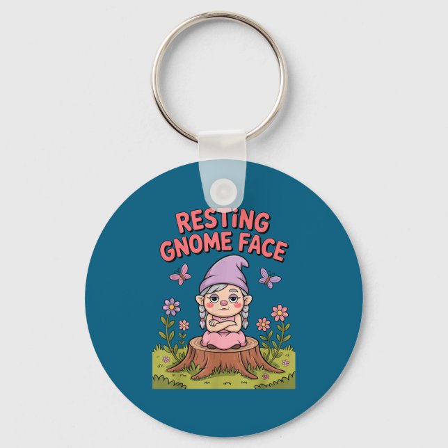 Chaveiro Resting Gnome Face Cute Funny Christmas Kawaii Car (Frente)