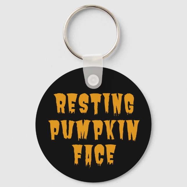 Chaveiro Resting Pumpkin Face - Dia de as Bruxas engraçado  (Frente)
