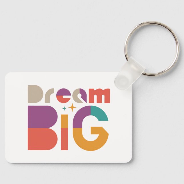 Chaveiro Retângulo de Metal Grande do Sonho (Frente)