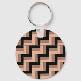 Chaveiro Retângulos Geométricos Pretos de Mocha Castanho