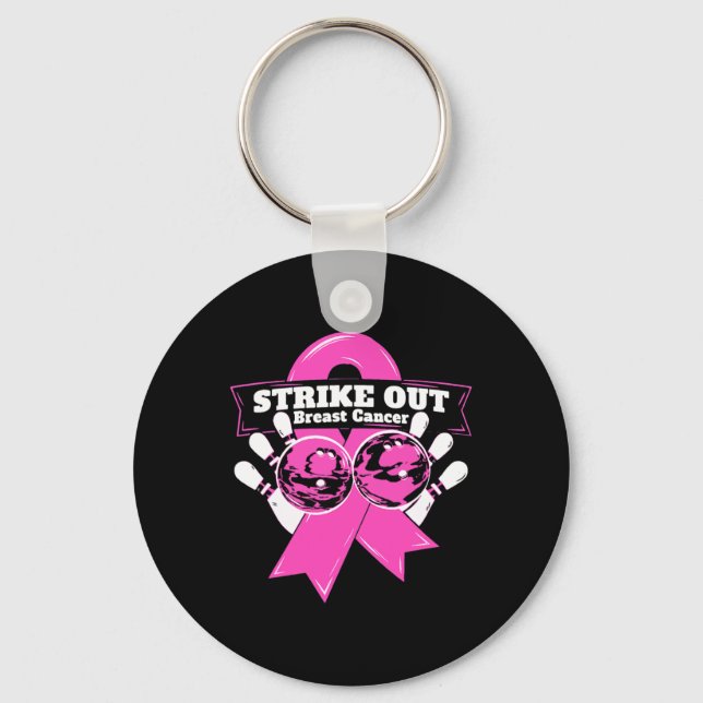 Chaveiro Retirar o Cancer de mama Sensibilização para a Bol (Frente)