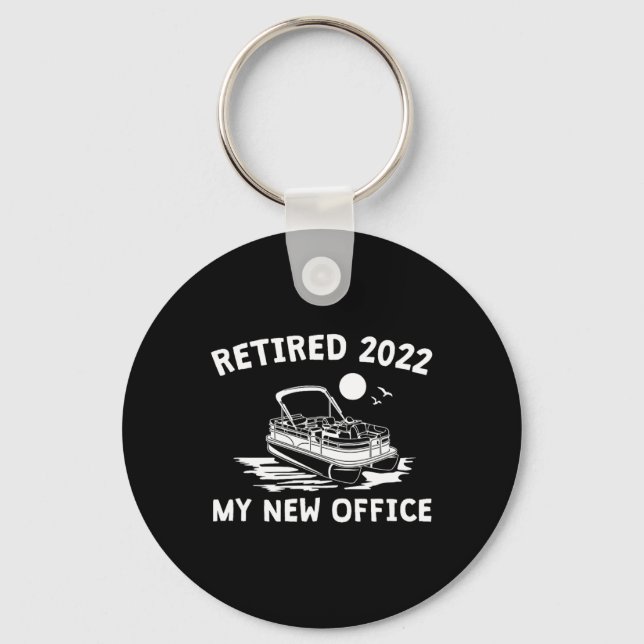 Chaveiro Retired 2022 - My New Office, Funny Ntoon Boating  (Frente)