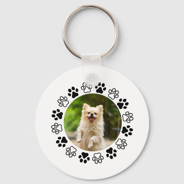 Chaveiro Retrato canino comumizável para cães (Frente)