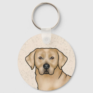 Chaveiro Retrato de arte de Labrador Retriever amarelo Lab