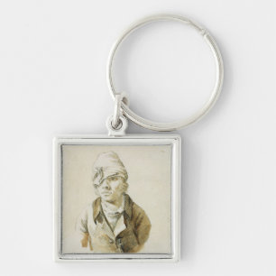 Chaveiro Retrato de auto com o remendo do boné e do olho