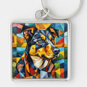 Chaveiro retrato de cachorro fofo