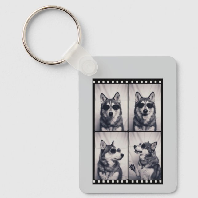 Chaveiro Retrato de Cão Husky (Frente)