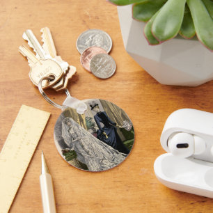 Chaveiro Retrato de casamento vintage, Noiva Vitoriana