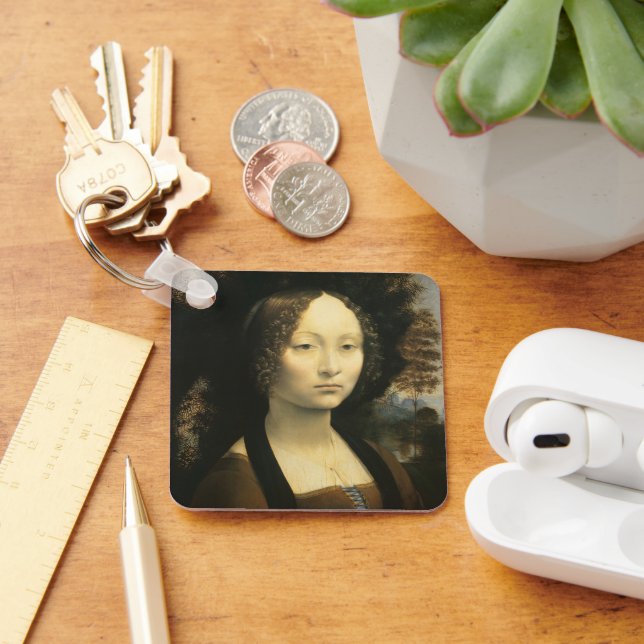 Chaveiro Retrato de Ginevra Benci, de Leonardo da Vinci (Mesa)