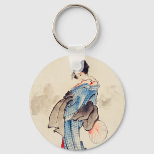 Chaveiro Retrato de Mulher em Pé por Katsushika Hokusai