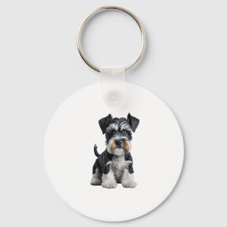 Chaveiro Retrato de Puppy Schnauzer Miniatura HD Adorável -