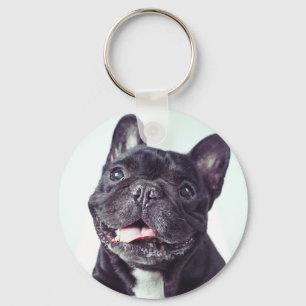 Chaveiro Retrato de um Bulldog Francês Feliz