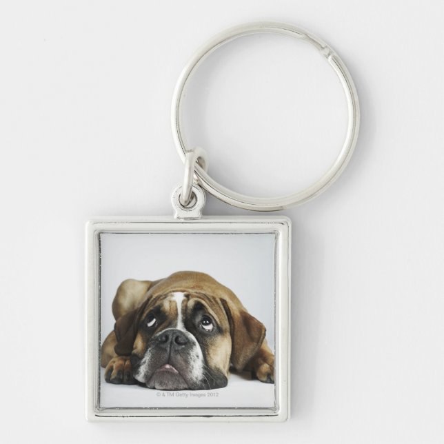 Chaveiro Retrato do buldogue velho de Dorset Tyme (Frente)