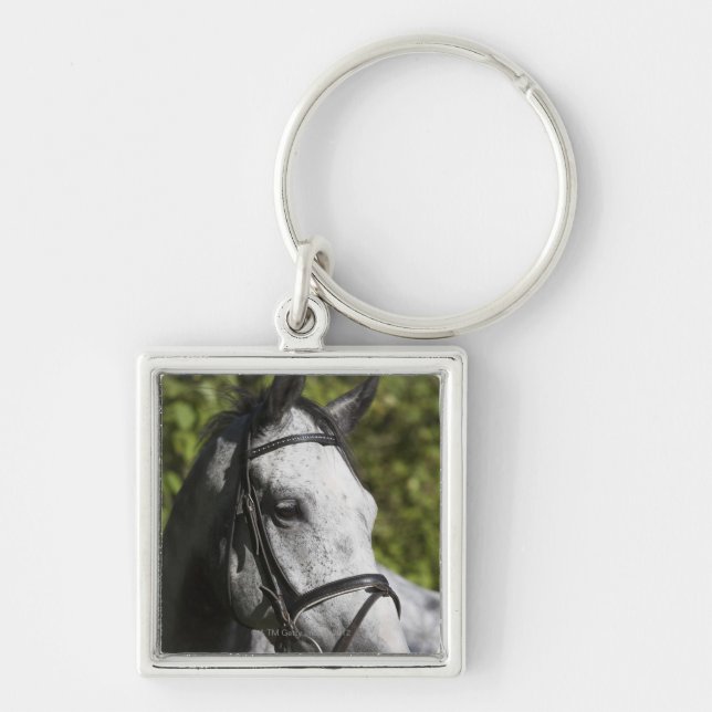 Chaveiro retrato do cavalo branco 2 (Frente)