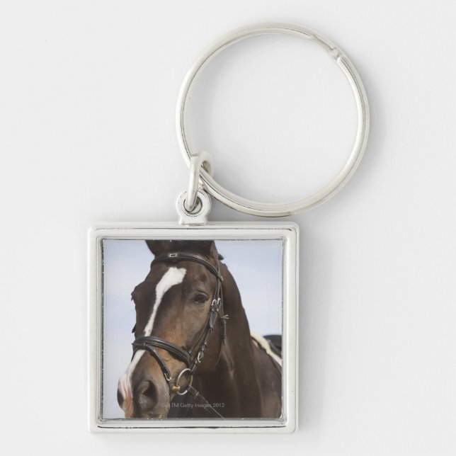 Chaveiro retrato do cavalo marrom (Frente)
