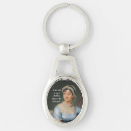 Chaveiro retrato e citação de Jane Austen