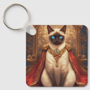 Chaveiro Retrato Majestoso do Gato Siames Real