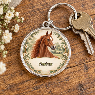 Chaveiro Retrato Personalizado de Cavalo American Saddlebre