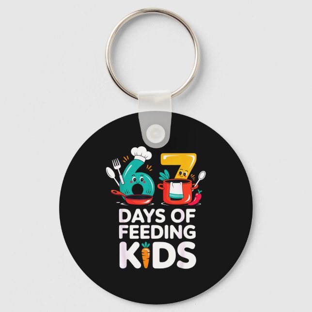 Chaveiro Retro 67 Days Of Feeding Kids Lunch Lady Cafeteria (Frente)