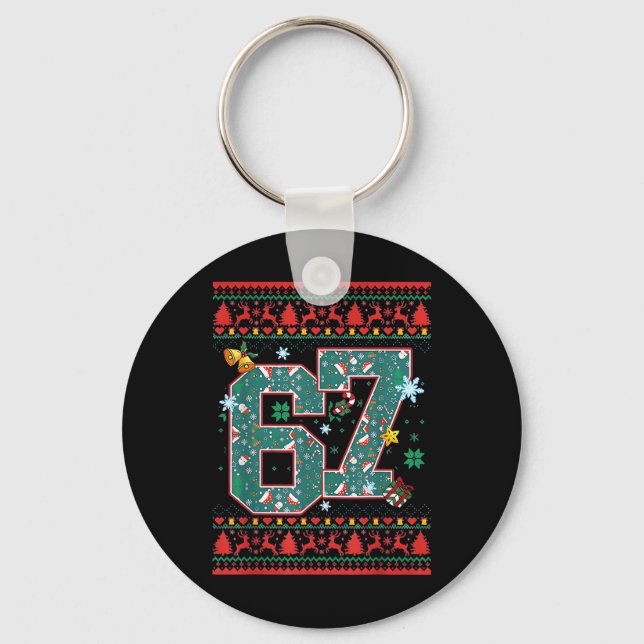 Chaveiro Retro 67 Six Seven Christmas Shirt Meme  (Frente)
