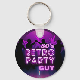 Chaveiro Retro 80s Disco Dance Party Neon Purple Funky