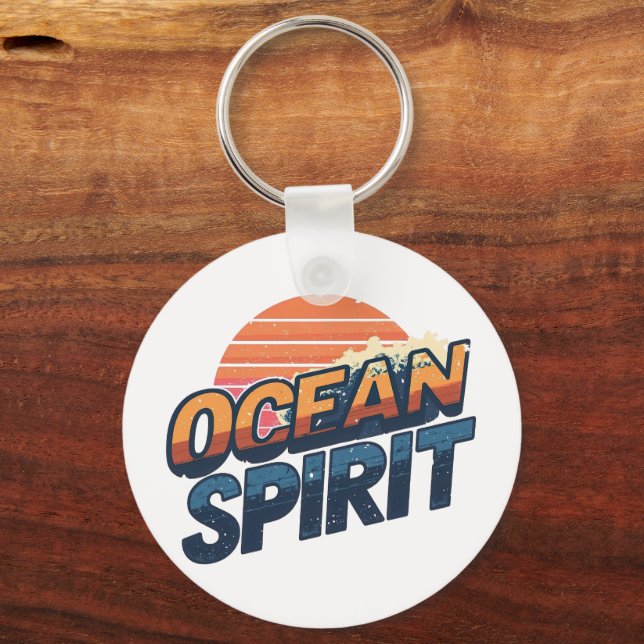 Chaveiro Retro 80s "Ocean Spirit" Sunset (Frente)