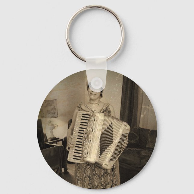 Chaveiro Retro Accordion Girl (Frente)