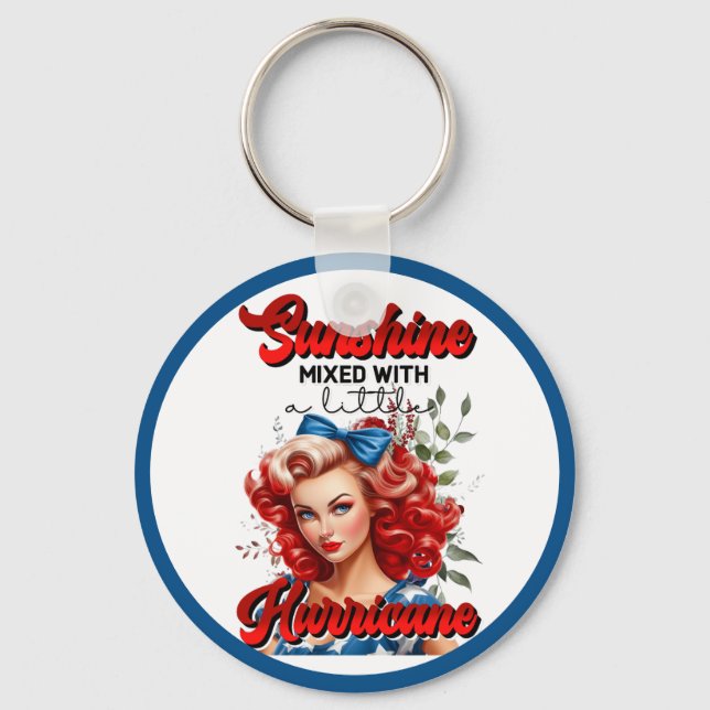 Chaveiro Retro Americano Pinup_ Sunshine Misturado (Frente)