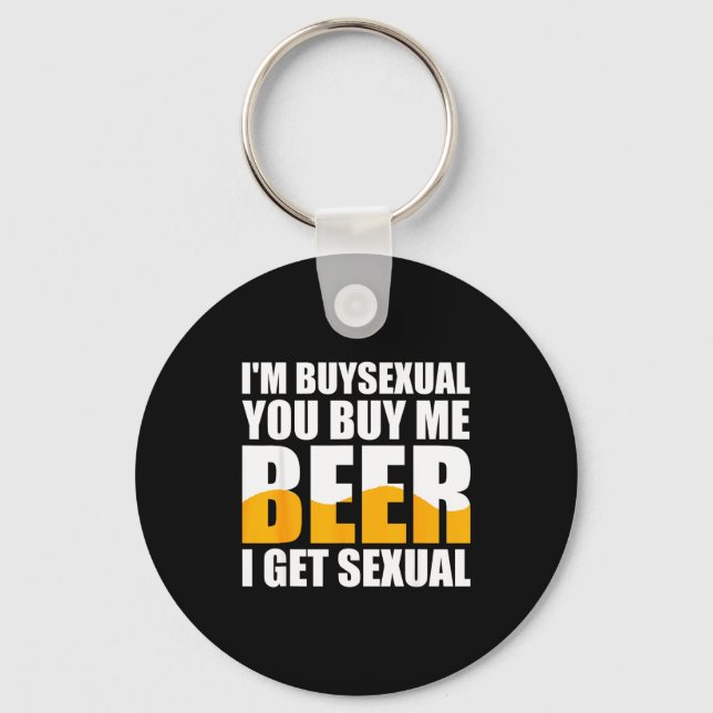 Chaveiro Retro Beer Funny I'm Buyual You Buy Me Beer I Get  (Frente)