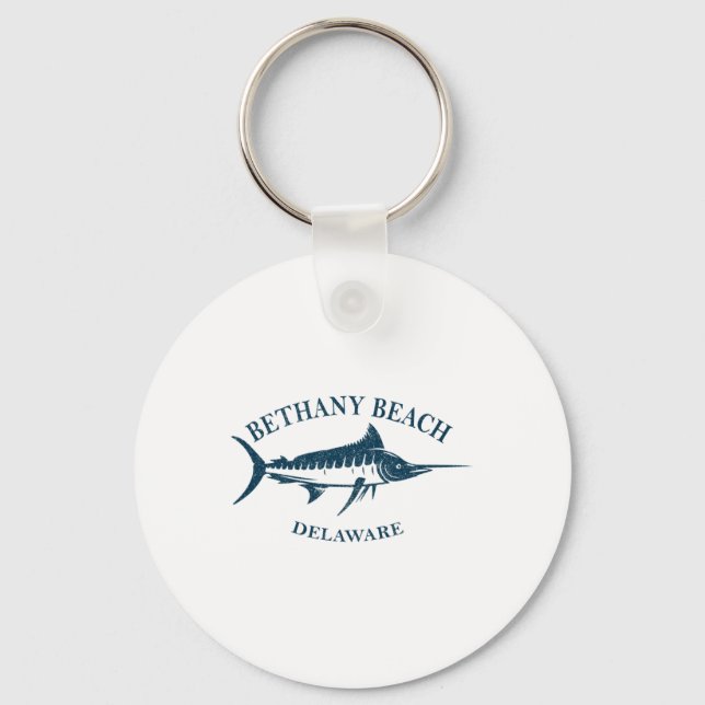 Chaveiro Retro Bethany Beach Delaware Vintage Pesca Boati (Frente)