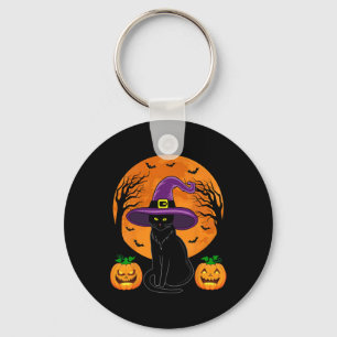 Chaveiro Retro Black Cat Halloween Pumpkin Costume Women Ki