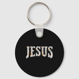 Chaveiro Retro Boho Flor Silvestre Jesus Deus Fé Religioso 