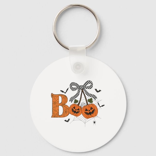 Chaveiro Retro Boo Ghost Pumpkin Cherries Arco Halloween (Frente)