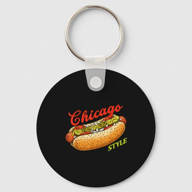 Chaveiro Retro Chicago Hot Dog Hotdog Tourist Summer Souven (Frente)