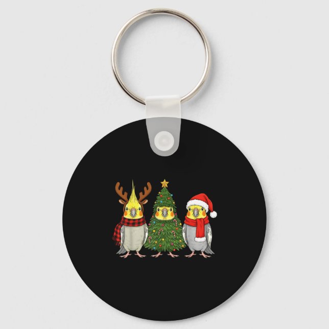 Chaveiro Retro Christmas Atiel Parrot Santa Reindeer  (Frente)