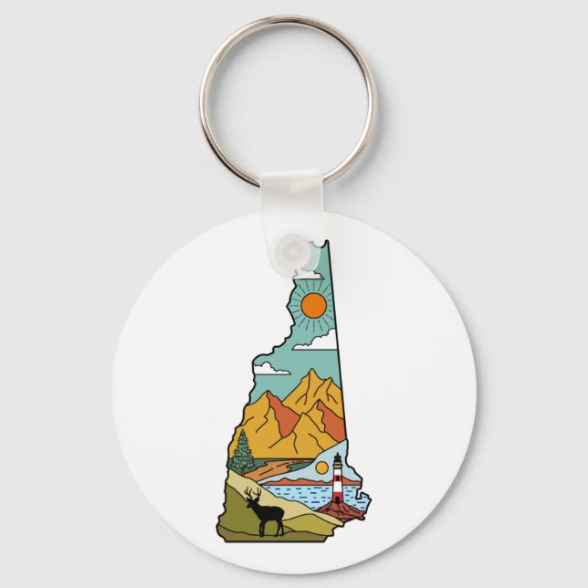 Chaveiro Retro Concord New Hampshire White Mountain (Frente)