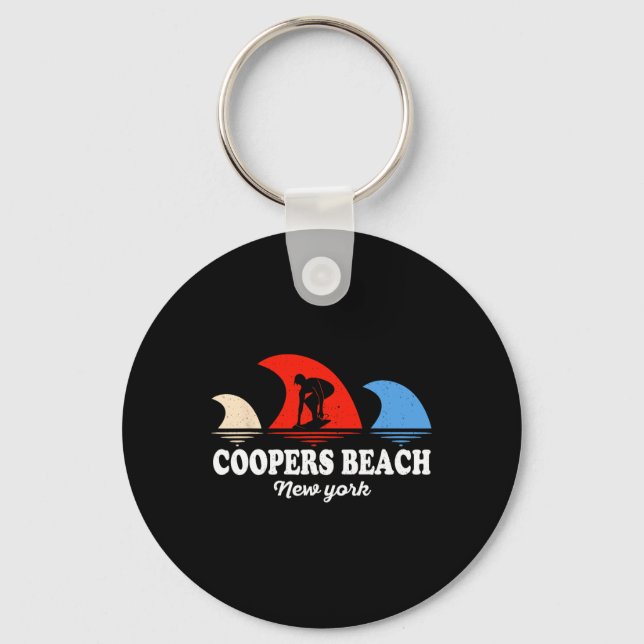 Chaveiro Retro Coopers Beach Nova York Surfando  (Frente)