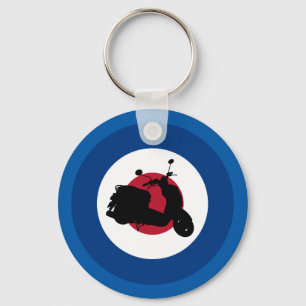 Chaveiro retro da silhueta do patinete