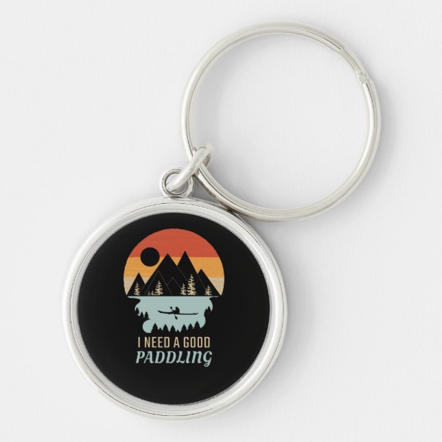 Chaveiro Retro das Montanhas Kayaking (Frente)