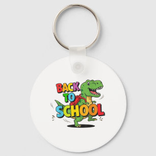 Chaveiro Retro De Volta À Escola Engraçado Dinossauro Carto