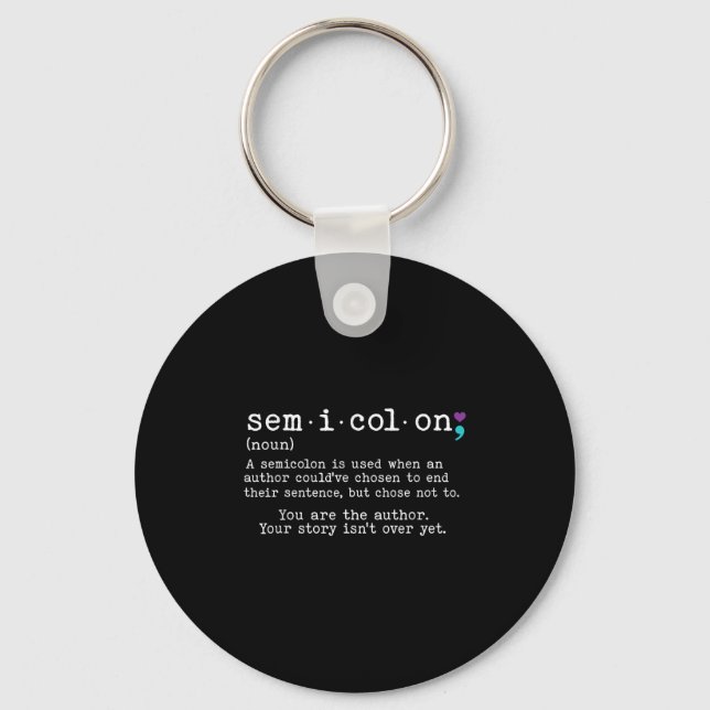 Chaveiro Retrô - Definição de Semicolon Prevenção Suicida e (Frente)